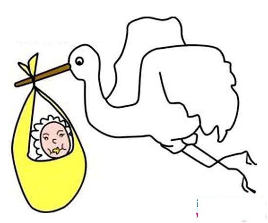 仙鹤送子简笔画图片