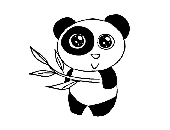 可爱大熊猫动物简笔画步骤图片大全