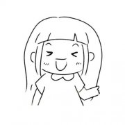 可爱活泼的小女孩简笔画
