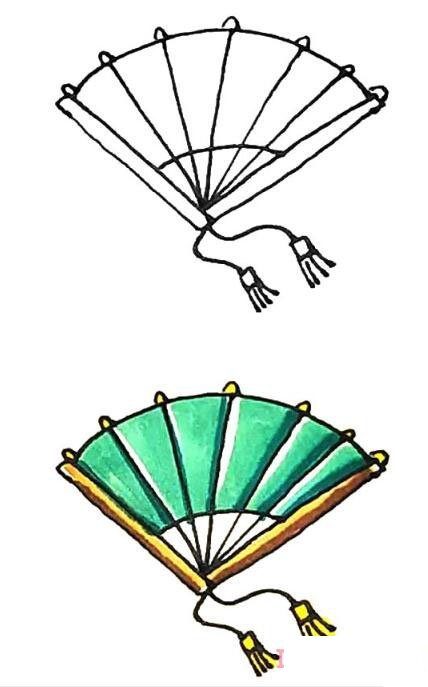 日本扇子怎么画简单漂亮 扇子简笔画图片