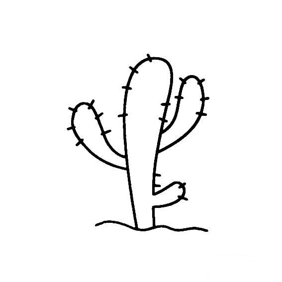 仙人掌的画法沙漠里的仙人掌