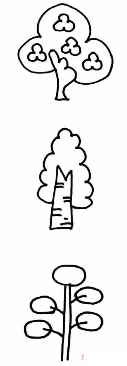 各种大树怎么画简洁_大树简笔画图片