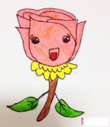 宝宝学画玫瑰花简笔画