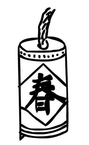 儿童鞭炮简笔画图片