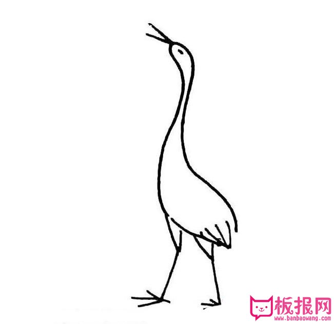 丹顶鹤简笔画图片，丹顶鹤简笔画怎么画