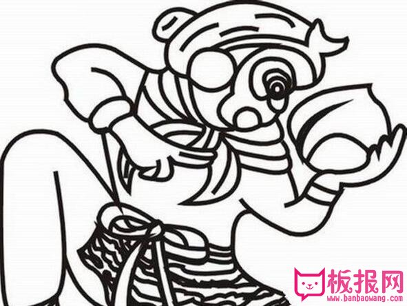 卡通人物简笔画图片，大闹天宫孙悟空