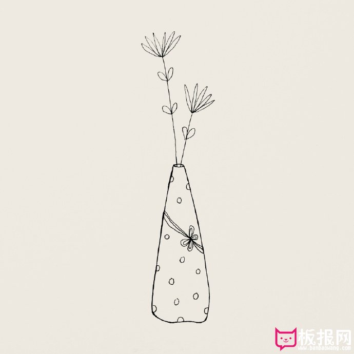 好看的中国风简笔画，瓷器设计