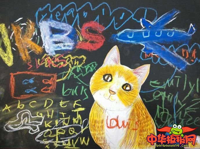 儿童简单好看的彩铅画图片大全，歪头杀的小猫咪