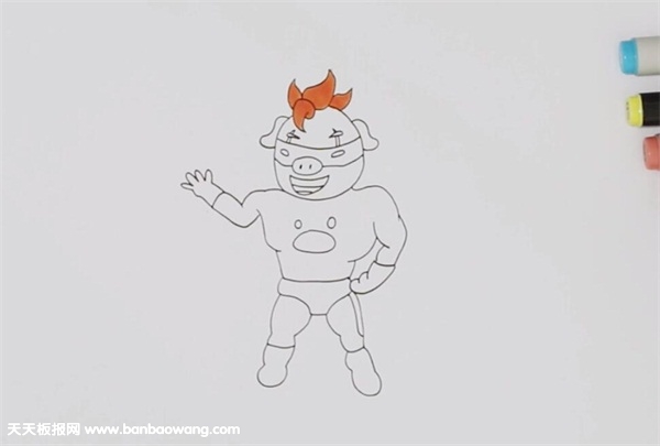 猪猪侠超人强简笔画
