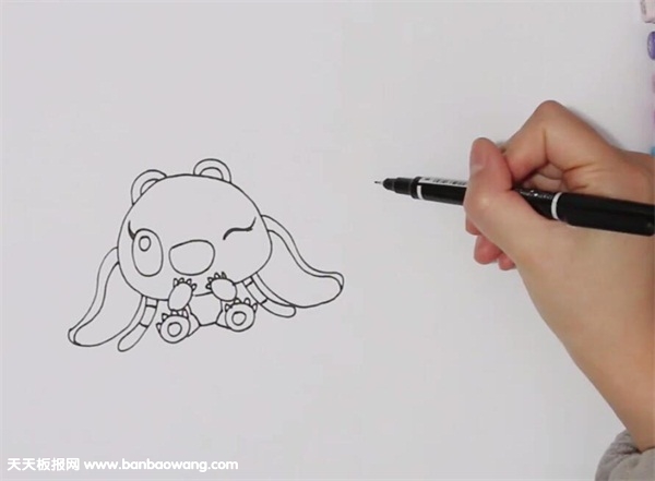 史迪奇和安琪简笔画
