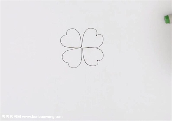 四叶草简笔画