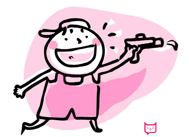 儿童简笔画,水枪玩具
