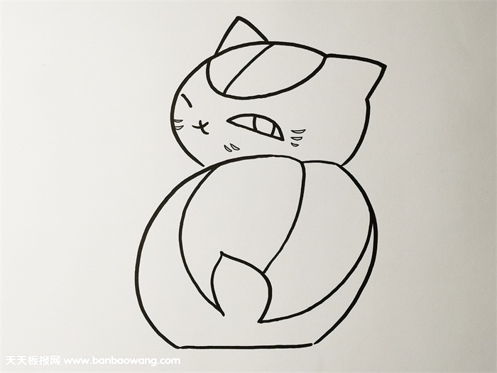 猫咪老师简笔画过程
