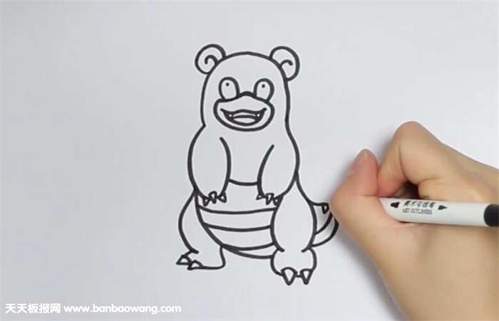 呆河马简笔画
