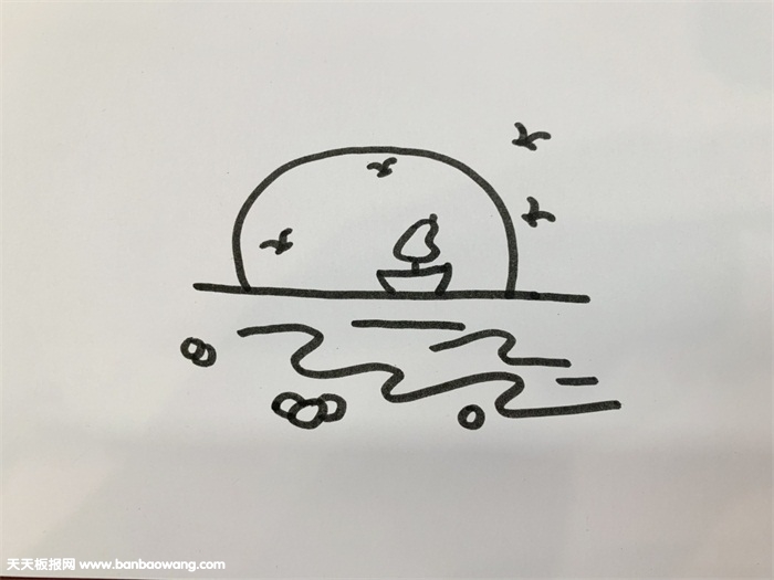 夕阳怎么画