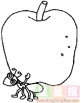 蚊子偷吃苹果简笔画